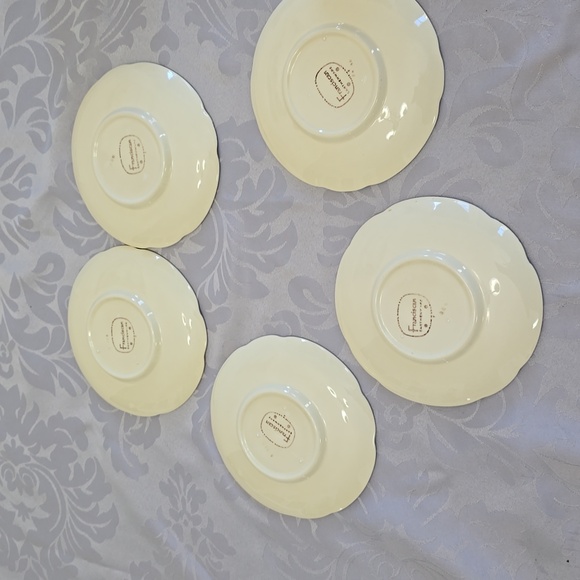 Vintage MCM Franciscan Earthenware Set Of 5 Desert Rose Tea Cups & Saucers - Picture 14 of 17